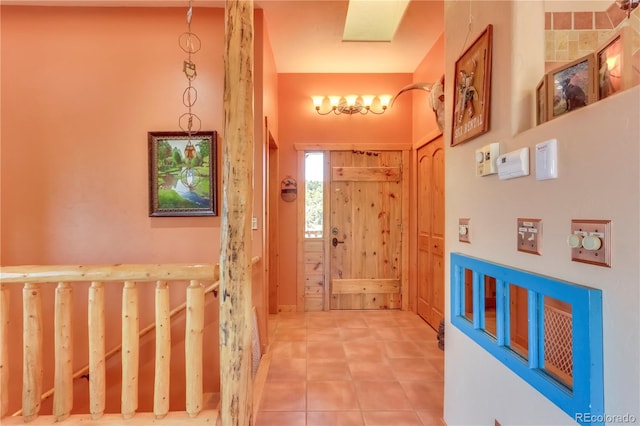 hall featuring tile patterned flooring