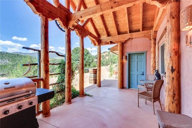 view of patio / terrace featuring a grill