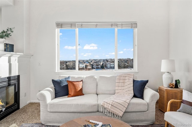 view of carpeted living room