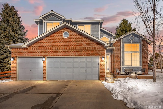 view of property featuring a garage