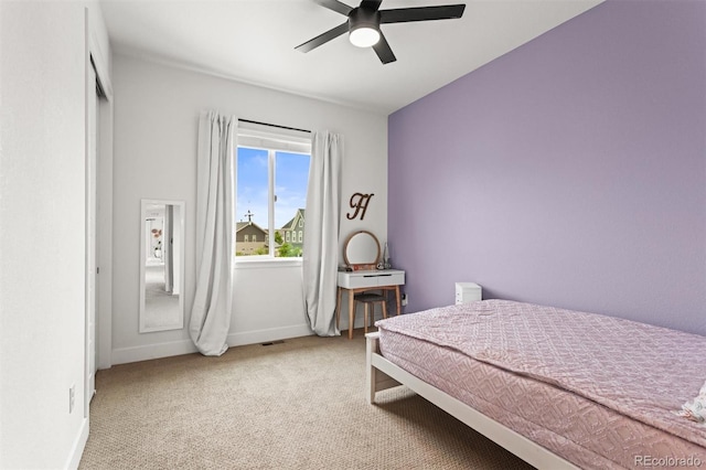 9391 E 59th N Pl, Denver, CO 80238 - bedroom featuring light colored carpet and a ceiling fan
