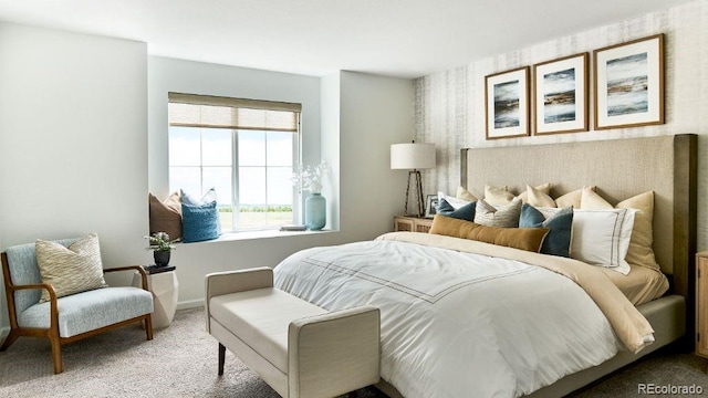 bedroom with carpet floors