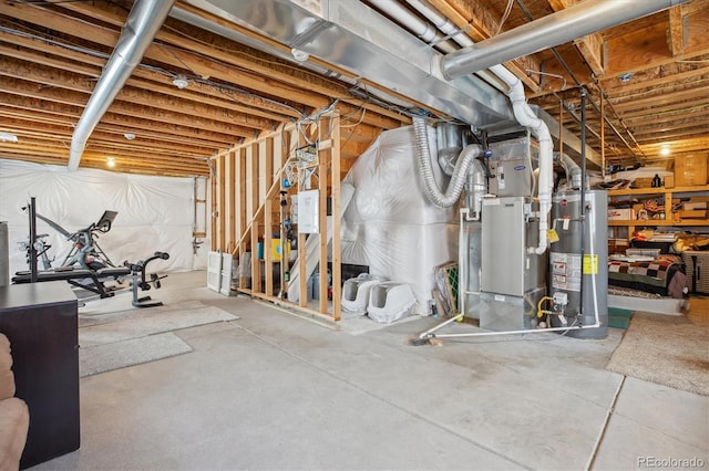 11866 High Desert Rd, Parker, CO 80134 - unfinished basement featuring gas water heater