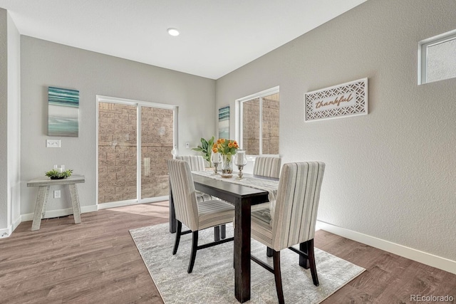 dining area featuring hardwood / wood-style flooring