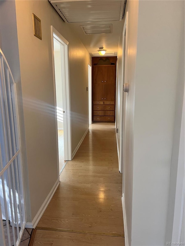 2789 S Ivan Way, Denver, CO 80227 - hallway with light wood finished floors and attic access