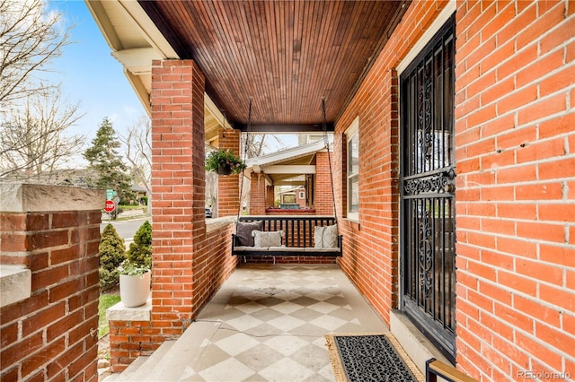 exterior space with covered porch