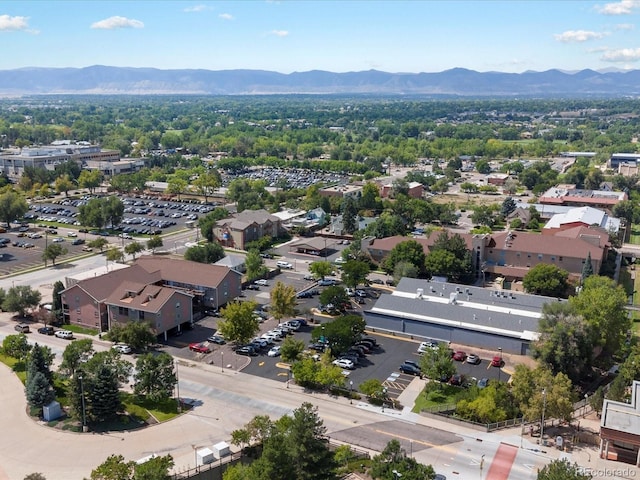 aerial view with a mountain view