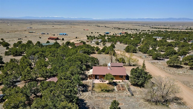 aerial view with a mountain view