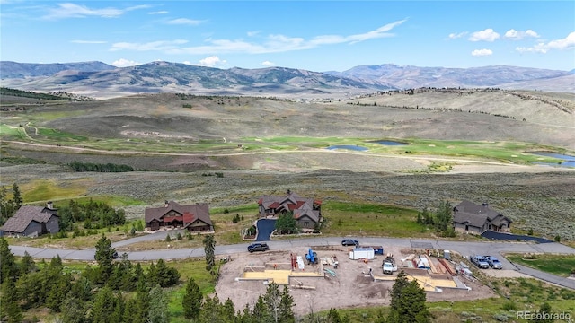 aerial view with a mountain view