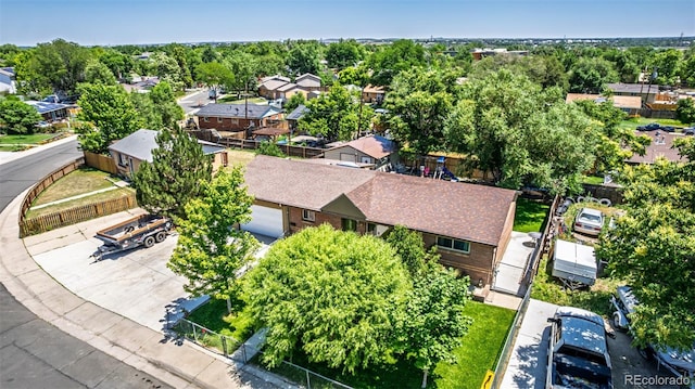 9170 Aspen Dr, Thornton, CO 80229 - aerial perspective of suburban area featuring a tree filled landscape