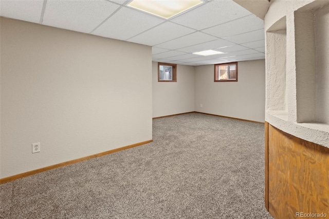 1400 S Knox Ct, Denver, CO 80219 - below grade area with carpet, a drop ceiling, and baseboards