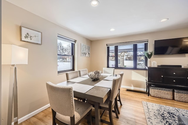 424 S Leyden St, Denver, CO 80224 - dining room with plenty of natural light, baseboards, light wood-style floors, and recessed lighting