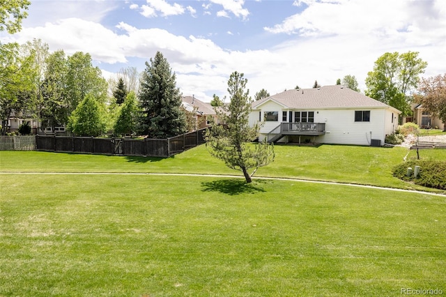 1157 Belleview Dr, Fort Collins, CO 80526 - view of yard with a deck
