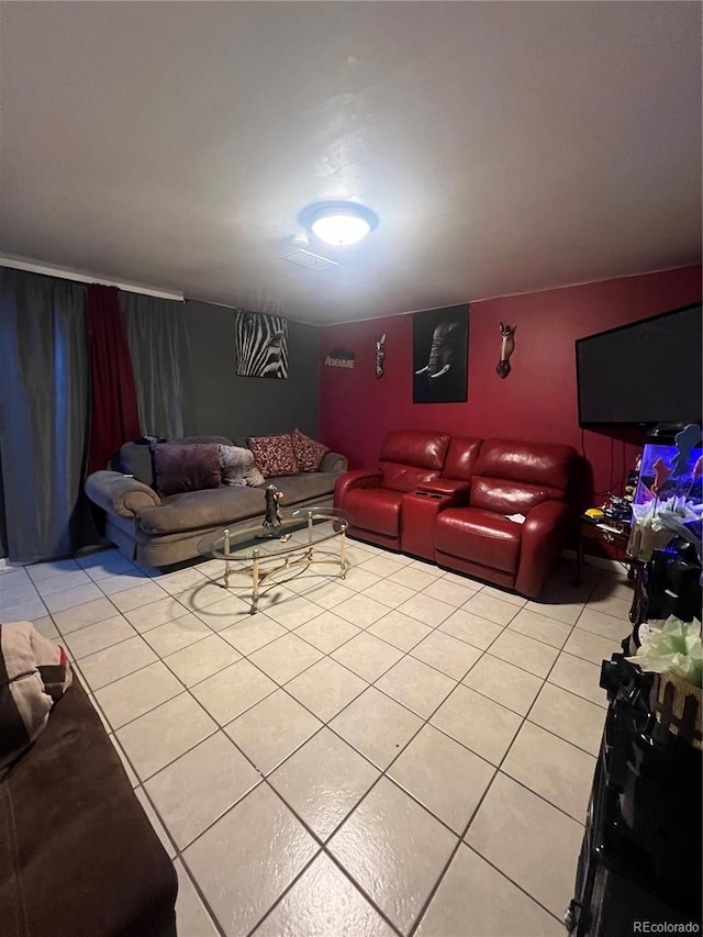 view of tiled living room