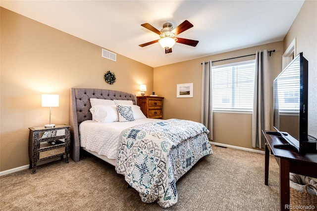 5550 Fox Meadow Ave, Highlands Ranch, CO 80130 - bedroom with baseboards, light colored carpet, a ceiling fan, and vaulted ceiling