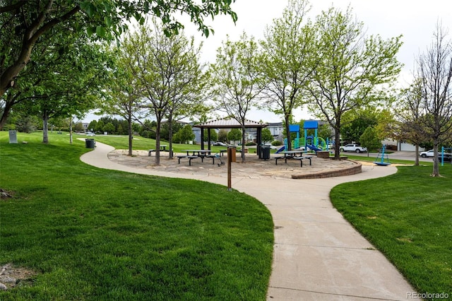 5550 Fox Meadow Ave, Highlands Ranch, CO 80130 - view of community with a gazebo and a lawn