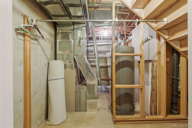 view of unfinished basement