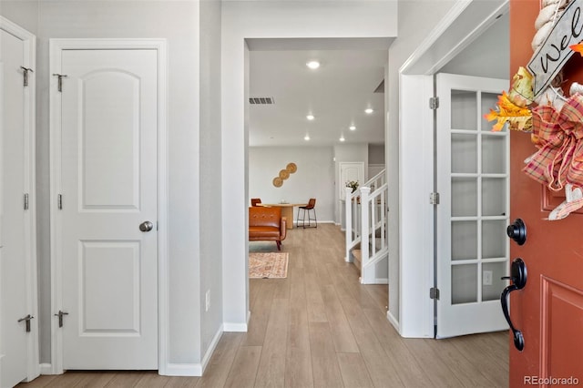 entryway featuring light hardwood / wood-style floors