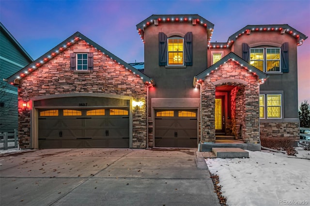 view of front of house featuring a garage