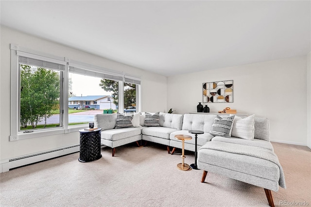 7076 S Spruce Dr W, Centennial, CO 80112 - living area with a baseboard radiator and carpet