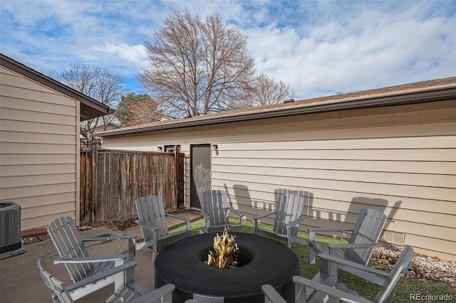 3593 S Kittredge St Unit E, Aurora, CO 80013 - view of patio featuring an outdoor fire pit