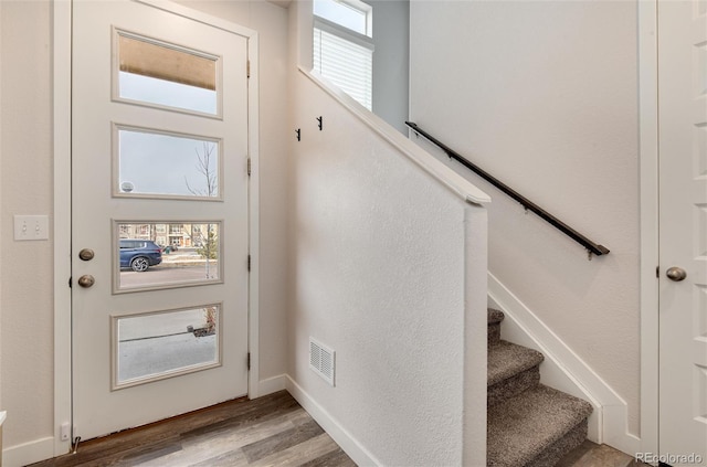 interior space with light hardwood / wood-style flooring