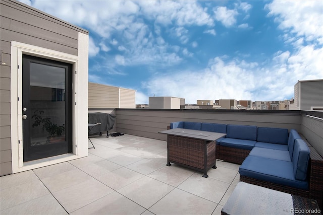 view of patio / terrace featuring an outdoor living space