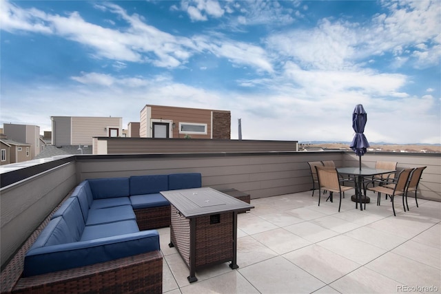 view of patio / terrace featuring a balcony and an outdoor hangout area