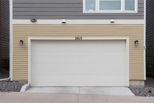 view of garage