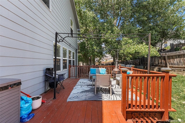 2695 E 109th Ave, Northglenn, CO 80233 - wooden terrace with a fenced backyard