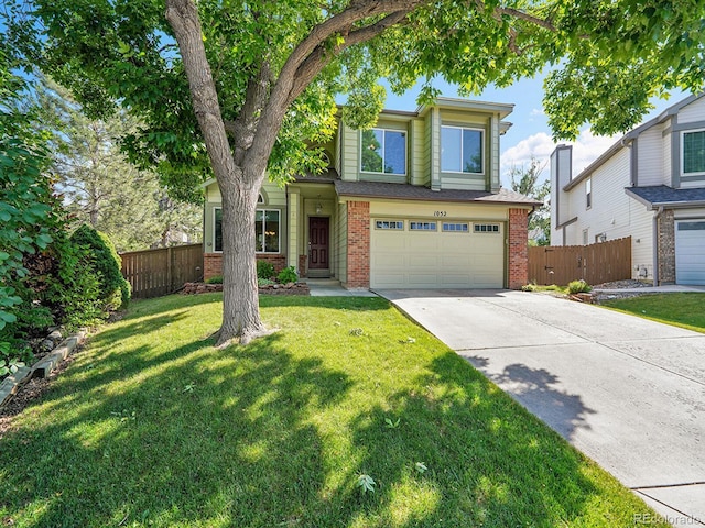 1052 Northampton Ct, Highlands Ranch, CO 80126 - traditional home with concrete driveway, an attached garage, and brick siding