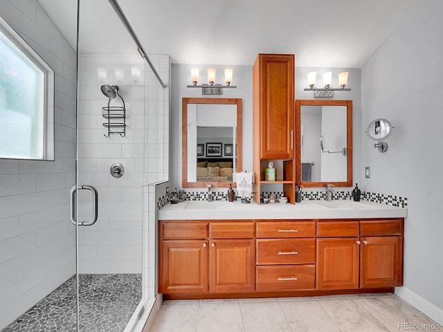 1052 Northampton Ct, Highlands Ranch, CO 80126 - full bathroom featuring a stall shower and double vanity