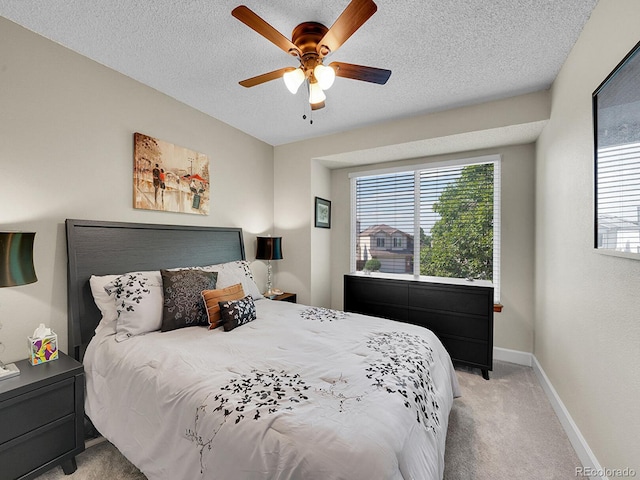 1052 Northampton Ct, Highlands Ranch, CO 80126 - bedroom with light carpet, a textured ceiling, and ceiling fan