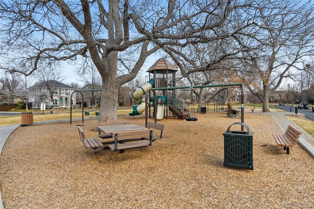 view of community jungle gym