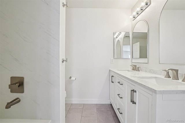 17145 Waterhouse Cir Unit F, Parker, CO 80134 - bathroom featuring double vanity and tile patterned floors
