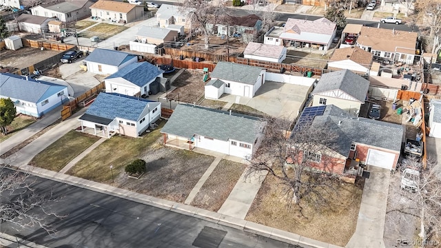 bird's eye view featuring a residential view