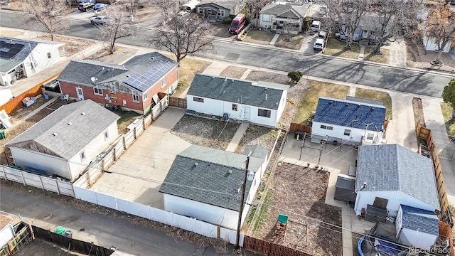 bird's eye view with a residential view