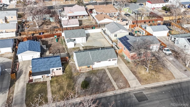 drone / aerial view with a residential view