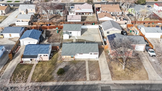 drone / aerial view with a residential view