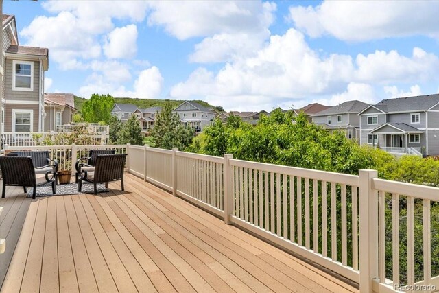 1385 Candleglow St, Castle Rock, CO 80109 - wooden deck with a residential view
