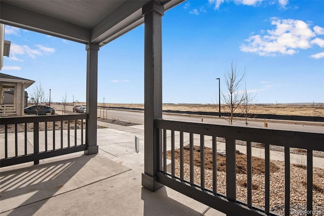 view of patio / terrace featuring a rural view