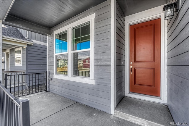 property entrance with a porch