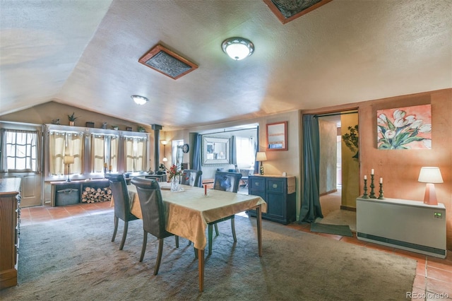 24857 US Highway 160, Walsenburg, CO 81089 - dining space featuring plenty of natural light, vaulted ceiling, and a textured ceiling