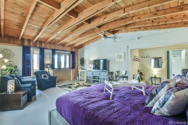 24857 US Highway 160, Walsenburg, CO 81089 - bedroom with wood ceiling and carpet floors