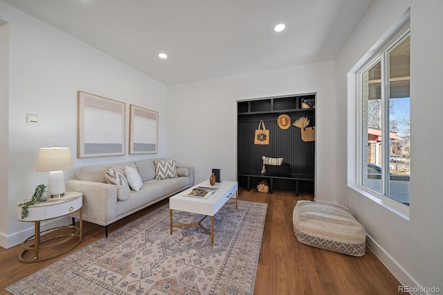 living room featuring hardwood / wood-style floors