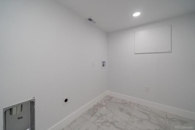 laundry area featuring hookup for an electric dryer and washer hookup