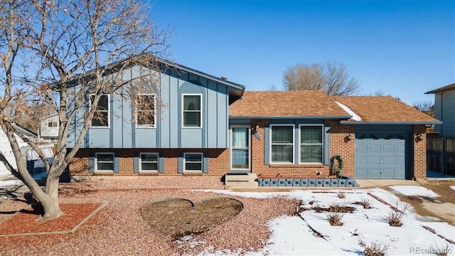 tri-level home with a garage