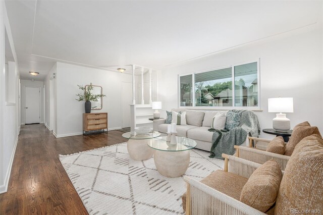 2644 S Krameria St, Denver, CO 80222 - living room featuring wood finished floors and baseboards