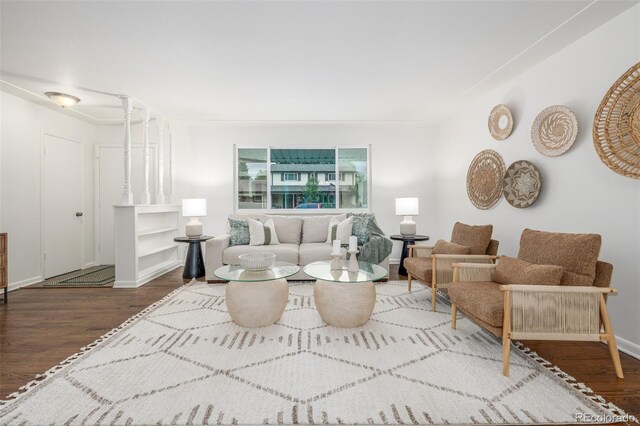 2644 S Krameria St, Denver, CO 80222 - living area featuring wood finished floors and baseboards