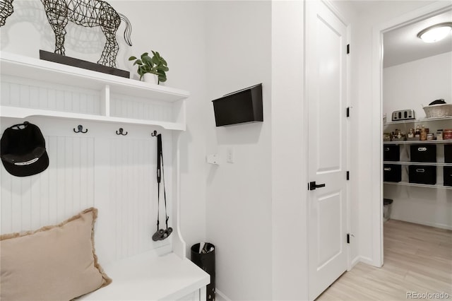 1369 E Witherspoon Dr, Elizabeth, CO 80107 - mudroom featuring light wood-style flooring and baseboards